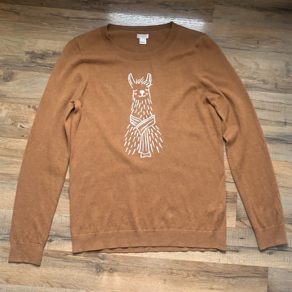 J. Crew Embroidered Alpaca 🦙 Sweater Size-M EUC